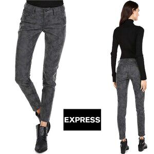 Express Mid Rise Faux Suede Leather Ankle Slim Pants Size 6R